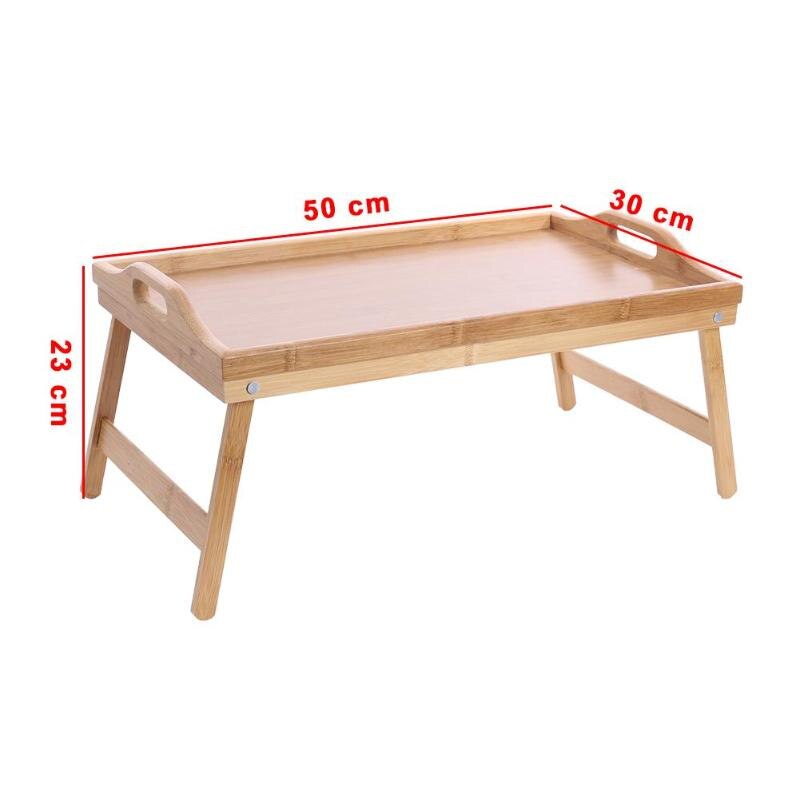 Wooden Lap Tray Folding Laptop Table Breakfast Serving Bed Trays with Flip Top and Legs Computer Desk Stand