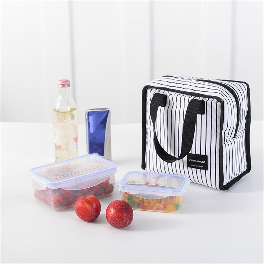 Bolsa de almoço dobrável portátil, sacola feminina, organizadora para almoço, suporte de almoço, recipiente de armazenamento de alimentos, bolsa para carregar alimentos