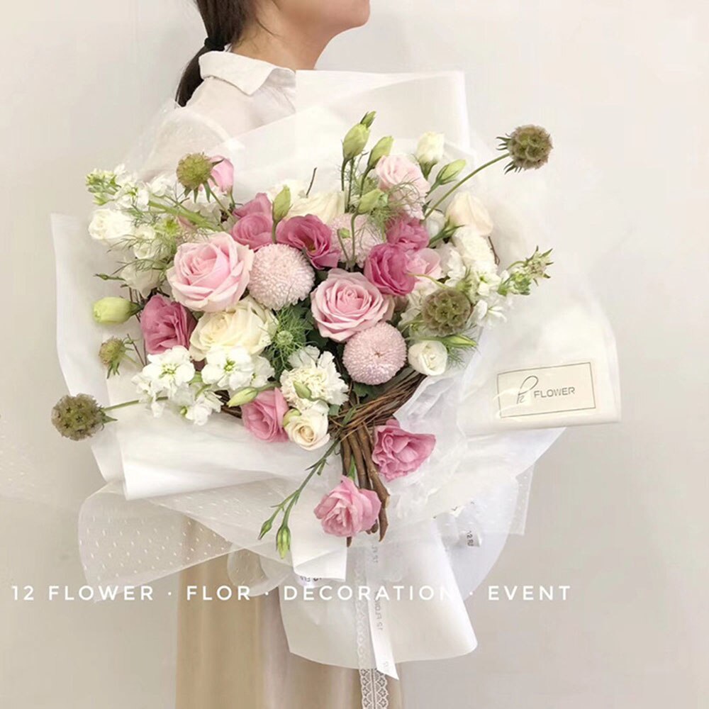 Koreansk diy blomst indpakning mesh emballage materiale buket blomsterhandler leverer kraftpapir bryllupsdekoration 50cm*5 yard