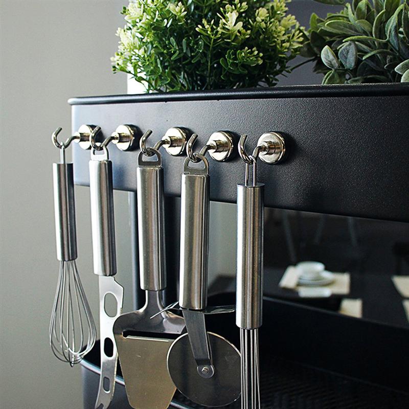 OUNONA 6 sztuk haczyki magnetyczne potężny ciężki obowiązek magnes neodymowy wieszak silny magnetyczny kubek wiszące wieszaki klucz płaszcz hak ścienny