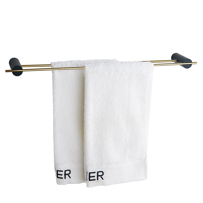 Accessoires de salle de bain en cuivre doré | Porte-serviettes 60cm porte-serviettes mural de bain-douche, ensemble de porte-savon en céramique