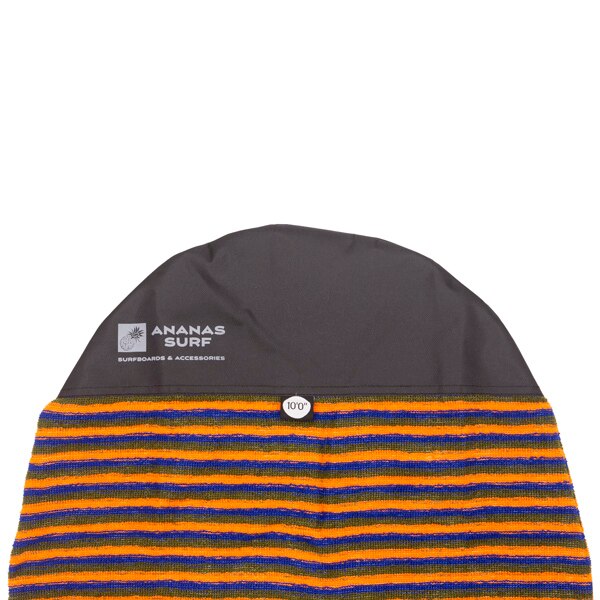 Ananas-chaussette de planche de Surf, 10'0 pouces, 300 cm, 10ft. Sac de couverture souple pour le nez rond, longboard, pour surf, tissu en tricot éponge extensible: Orange-Blue-Green