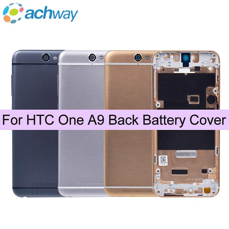 Back Cover for HTC One A9 - Battery Door Housing + Volume Buttons + Camera Glass Lens Replacement