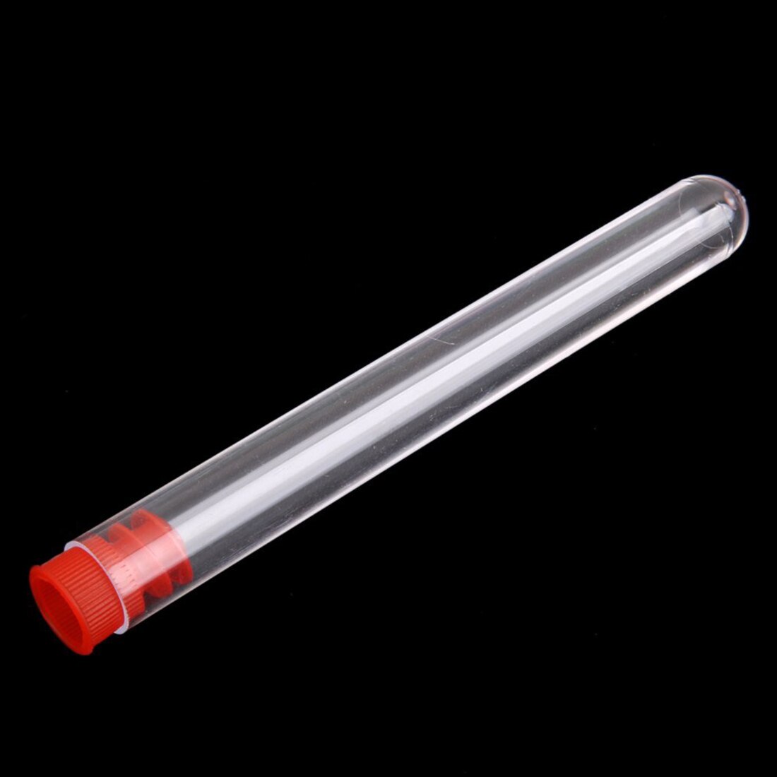 20 Pcs Non-Completed Plastic Test Tubes Lab Test Tool With Screw Cap Transparent, 12*100mm
