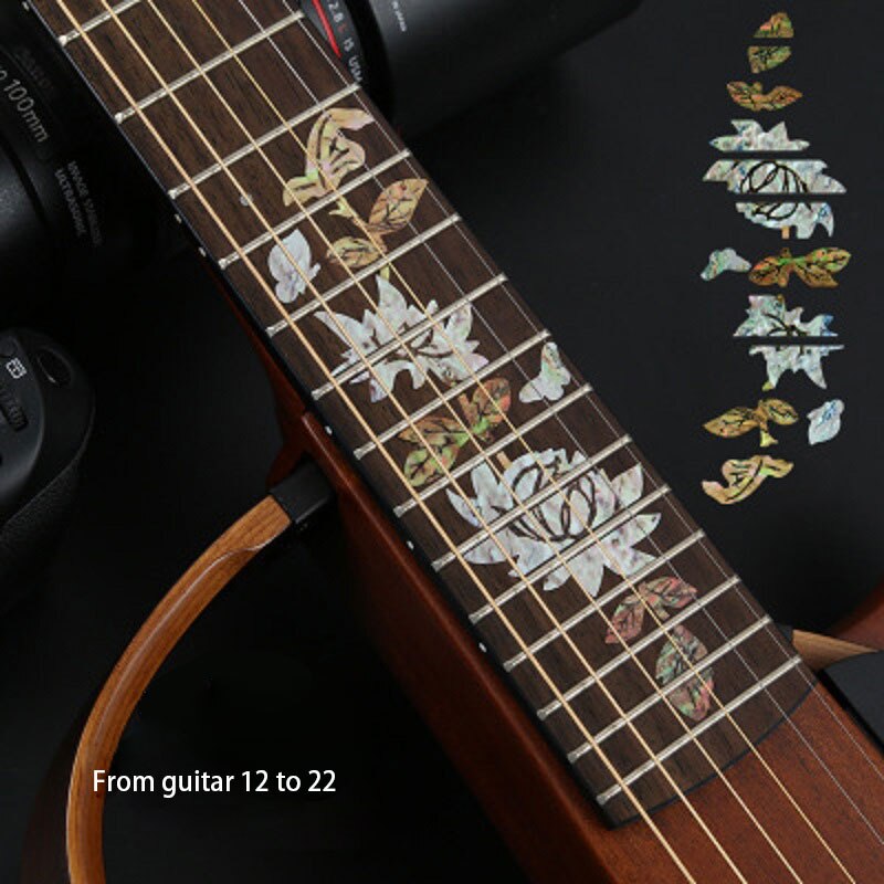 Cross inlay dekaler greppbräda klistermärke för elektrisk akustisk gitarr bas ultra tunn klistermärke gitarra tillbehör 18 stilar: 13
