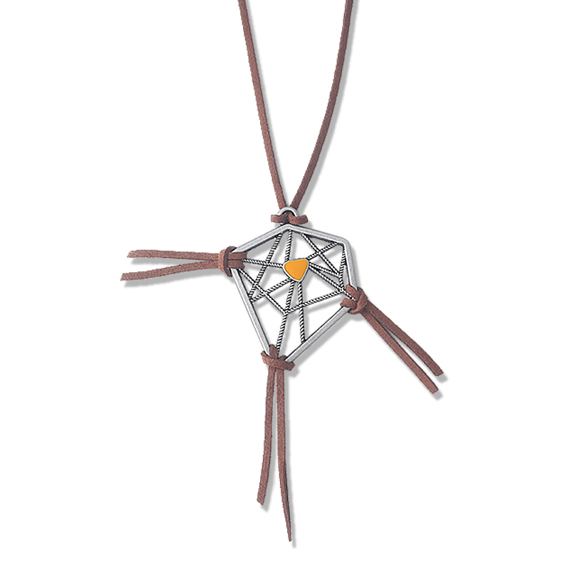 Game Death Stranding Dreamcatcher Necklace Sam's Dream Catcher Pendant Leather Chain Necklace For Women Men Amulet Jewelry: Light Yellow Gold Color