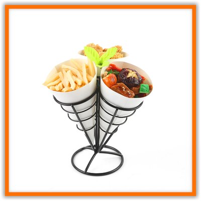 iron art restaurant taco chips rack fried chicken popcorn coffee shop tableware egg ice-cream cone shaped shelf: 2