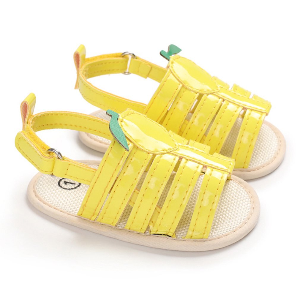 1 Pair Summer 0-1 Year Old Baby Toddler Shoes Fruit Cartoon Baby Shoes Ray Air Breathable Sandals Toddler Shoes: lemon / 13cm