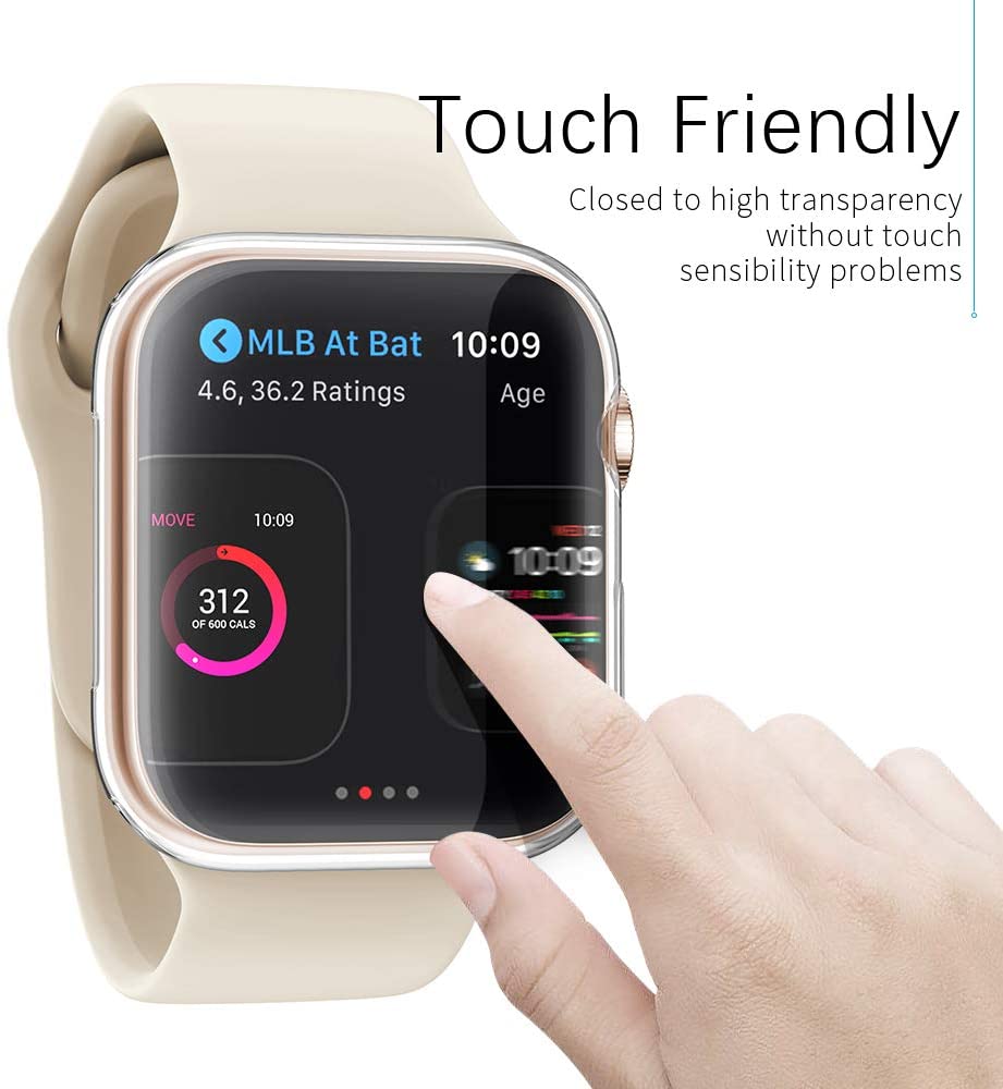 Hoesje voor apple watch 5 44mm 40mm 42mm 38mm screenprotector voor iwatch serie 5 4 3 tpu hd doorzichtig ultradunne algehele hoes