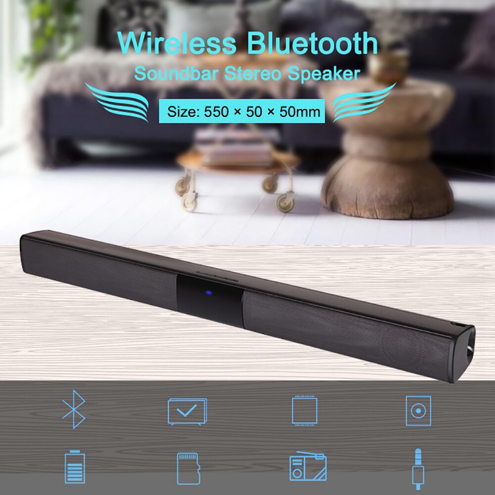 Vtin 4 pilotes sans fil haut-parleur barre de son 3D stéréo Surround son Bluetooth haut-parleurs pour TV Home cinéma avec télécommande et RCA