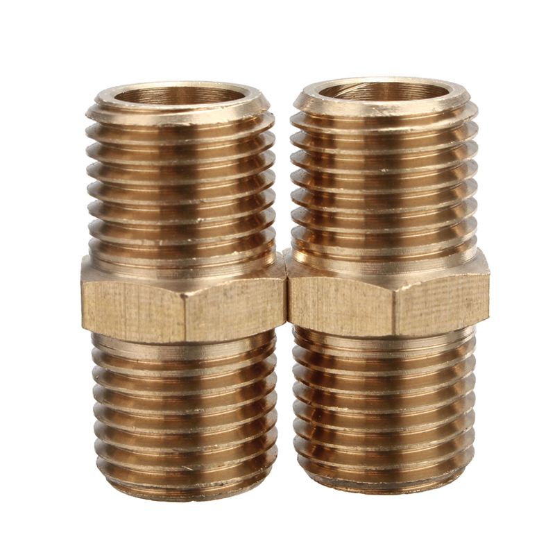 2Pcs Brass 1/4 BSP Tapper Thread Male Air Line Hose Connector Airline Fitting Tools