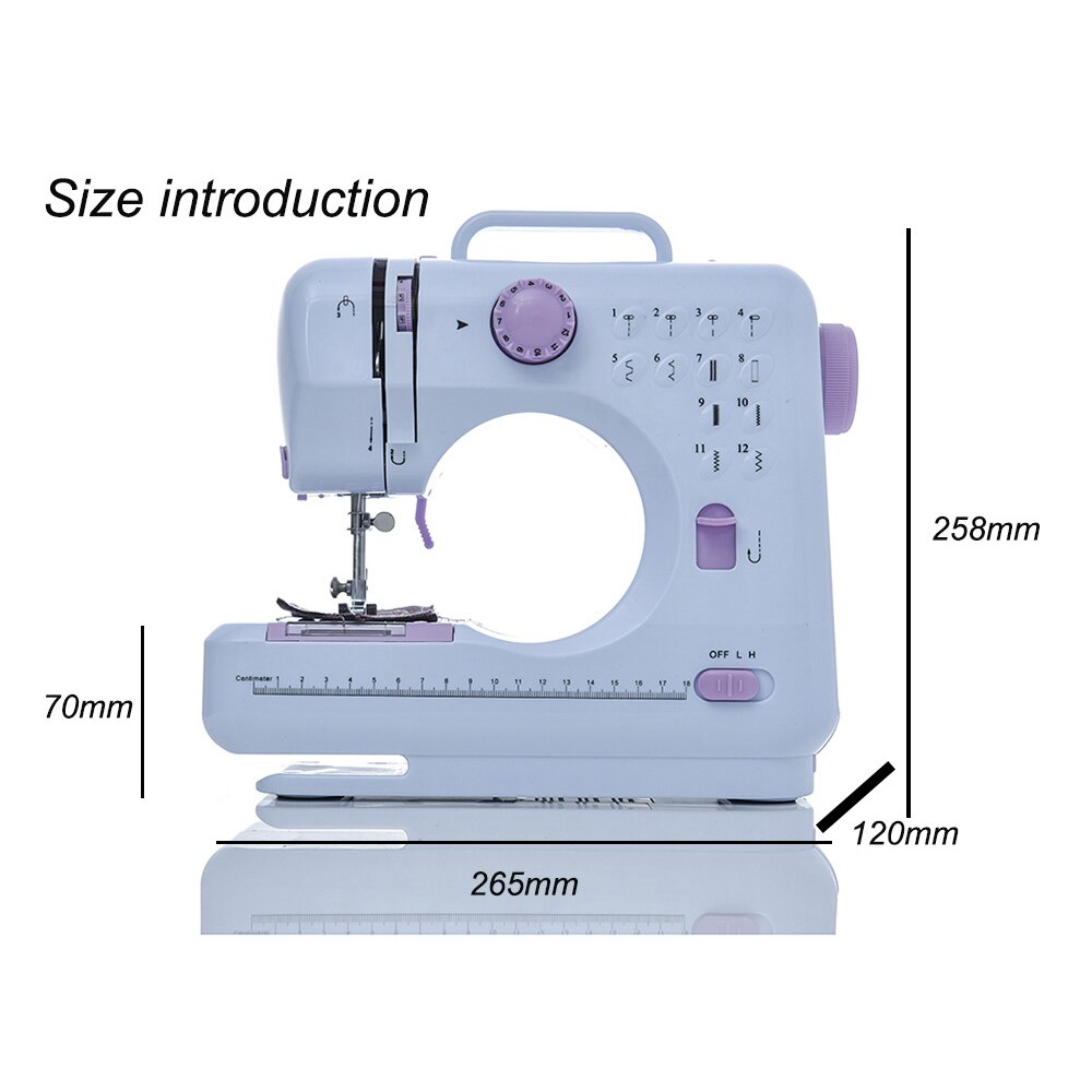 Portable Sewing Machine Mini Electric Household Crafting Mending Overlock 12 Stitches With Presser Foot Pedal Beginners оверлок