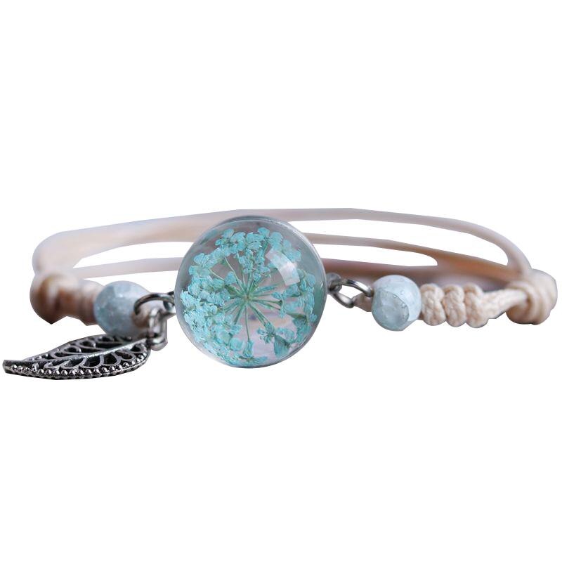 1pc Gypsophila Decor Bracelet Adjustable Simple Dried Flower Bracelet Charm Bracelet Jewelry Accessories: 8