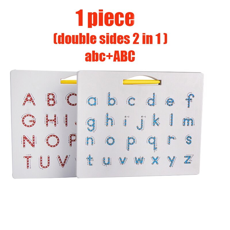 2 In 1 Magnetic Drawing Board Alphabet Letter Tracing Board Educational Letters Read Write Learning Alphabet toys Preschool: 1piece  ABCabc