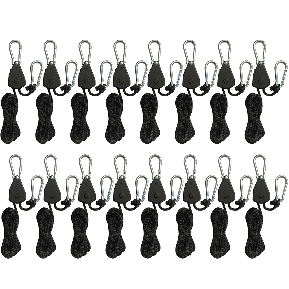 1/2/4/6/8/10/12/14/16pcs Touw Katrol 1.6M Ratel Vergrendeling Hanger Lamp Katrol Touwen Katrol Kano Boot Boog Stern Touw voor Camping: Sky Blue