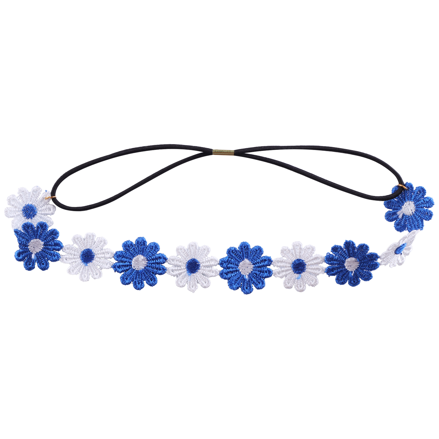 Diadema de margaritas y flores, corona de girasol Hippies, corona para el pelo, tocado Floral bohemio para de festivales de boda y turismo de primavera: Azul cielo