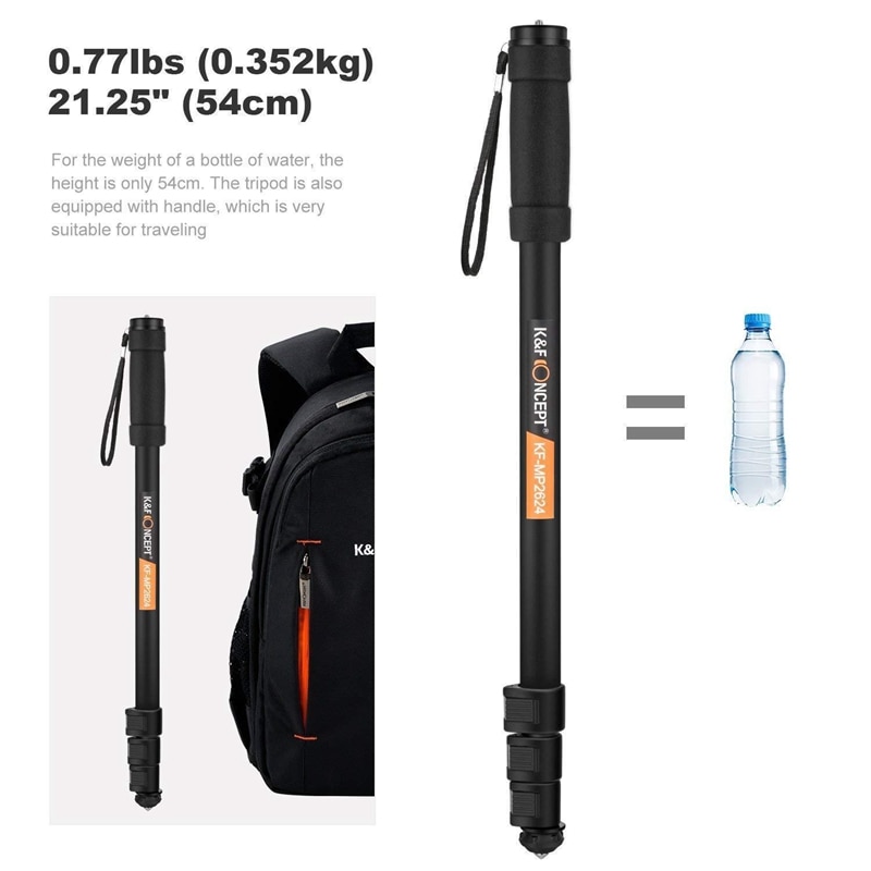 K&F Concept Compact Camera Monopod Aluminum Lightweight 67 inch For Canon Nikon Sony