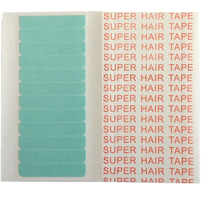 60 stks/partij 5 vellen 0.8cm * 4cm Blauw Super dunne haar tape voor dubbelzijdige tape hair extension 2 maanden durende haarverlenging tape