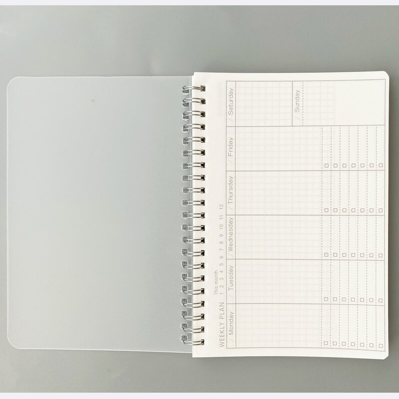 Cuadernos para Agendas, agenda semanal, organizador espiral Libretas A5, libros de notas, agenda mensual de papel Kraft, Filofa: PP Weekly Plan