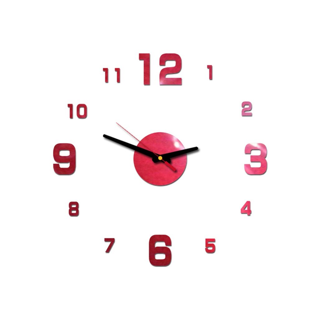 Reloj de pared con números romanos, pegatinas de espejo acrílico, decoración para el hogar, oficina, calcomanías murales de cocina, vintage, metal grande, 19AUG20