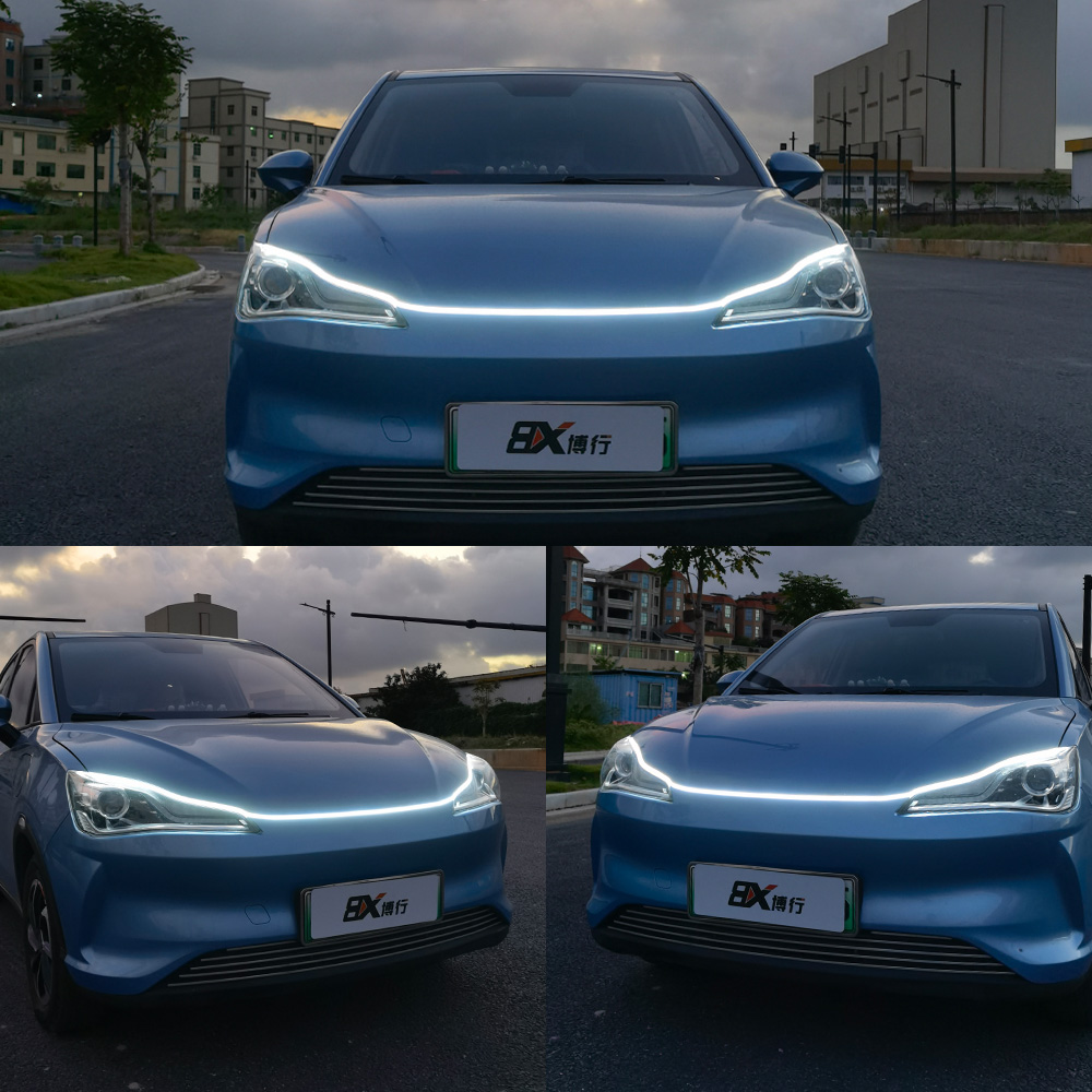 XINFOK LED bande de lumières de capot de voiture universelle Auto lampes d'ambiance décoratives lumières d'ambiance pour voiture feux de jour DRL 12