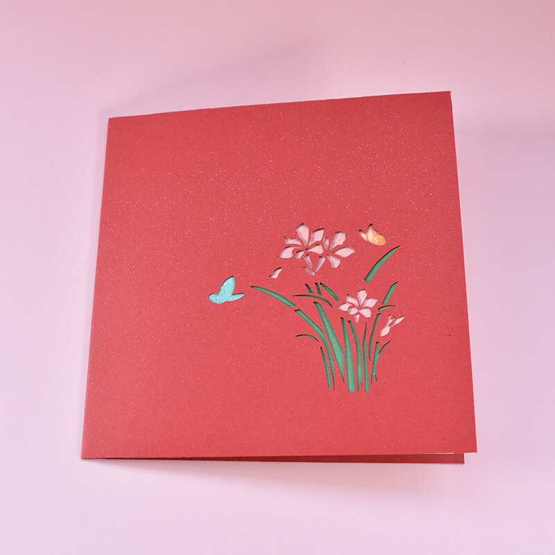 Handmade 3D Flower Pop Up Thank You Card Thanksgiving Cards Mother's Day Greeting Cards With Envelope for Mom DFDS8