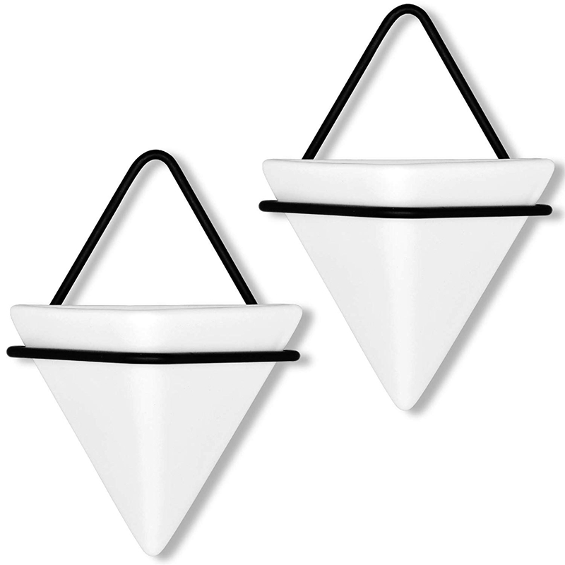 Home Goods Modern Hanging Planter Pots (2-Pack), Small Decorative Wall Planters for Cactus Decor and Hanging Plants, Wa