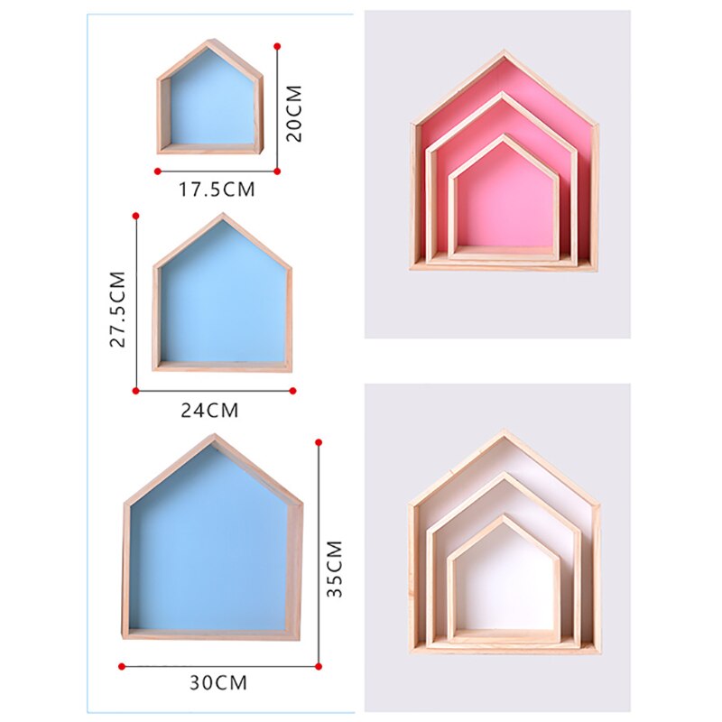 nordisch Holz Lagerung Gestell Kasten Haus Geformt Dekorative Zauberstab Hängen Regal Wohnzimmer Lagerung Inhaber Organizer JPDZS1032