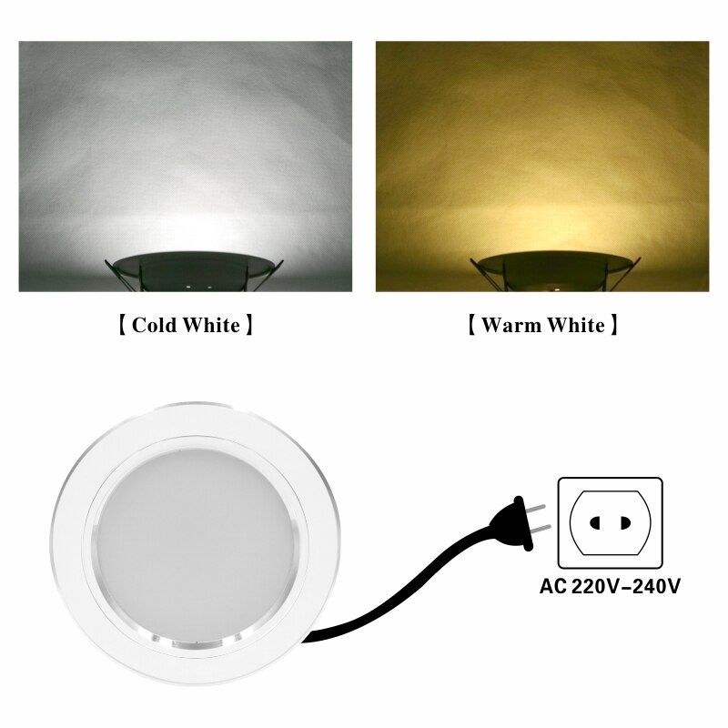 Led downlight 5w 9w 12w 15w 18w rund hvid ultra tynd aluminium forsænket lampe 220v 230v 240v led pære indendørs led spot belysning