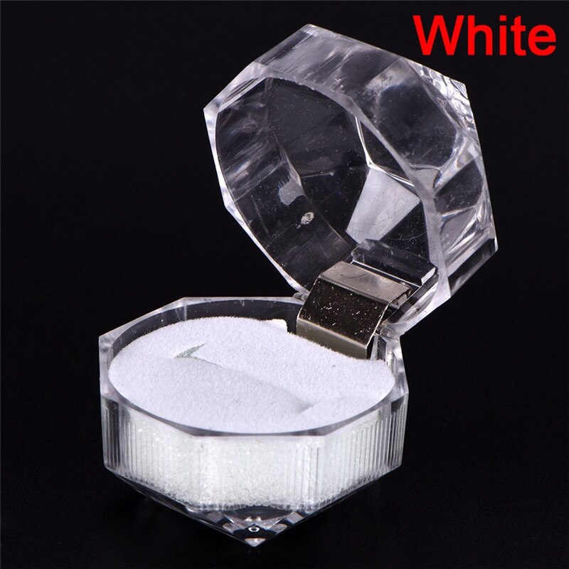 Acrylic Transparent Wedding Packaging Jewelry Box Jewelry Package Ring Earring Box: White
