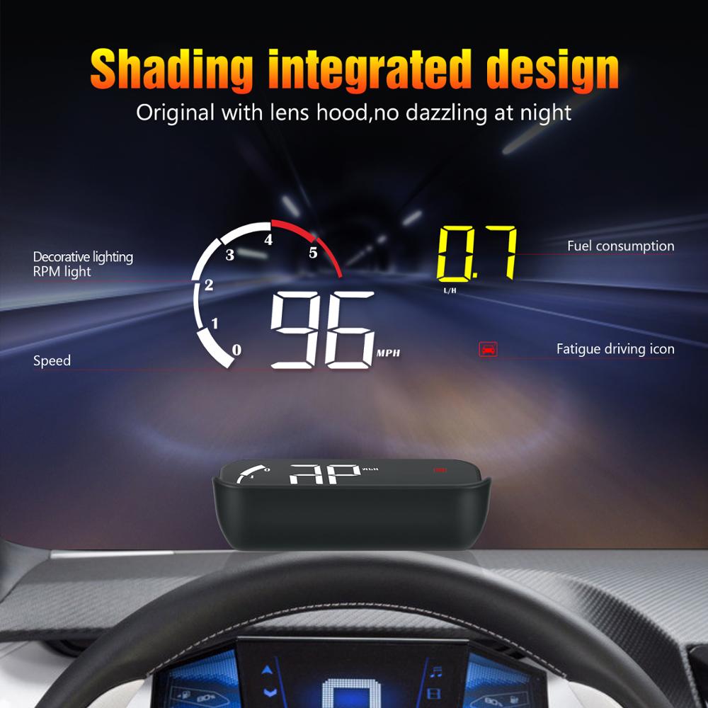 Car HUD Head Up Display M10 OBD2 OBDII Overspeed Warning System Projector Windshield Auto Electronic Voltage Alarm