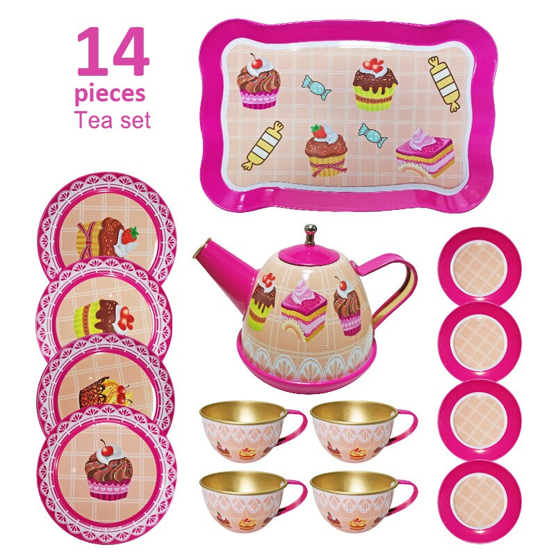 Kinderen Simulatie Thee Set Meisje Speelhuis Blik Afternoon Tea Set Interesse Development Vroege Onderwijs Keuken Theepot Speelgoed: G