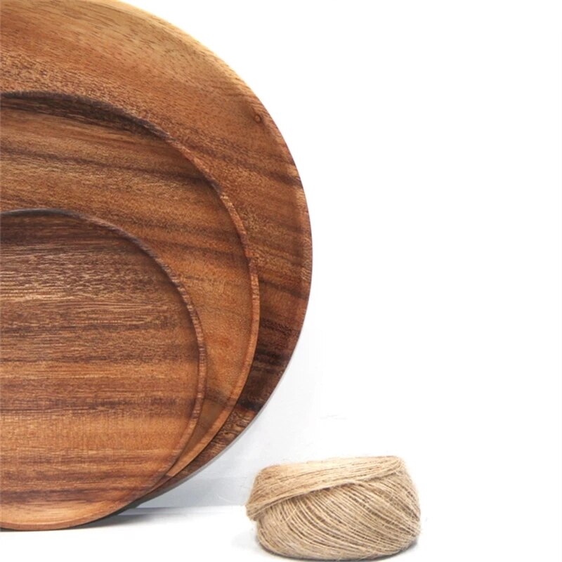 Assiette Carrée/Rectangulaire En Bois Pour Snacks - Plat à Fruits Secs, Service à Thé - Résistante à La Chaleur