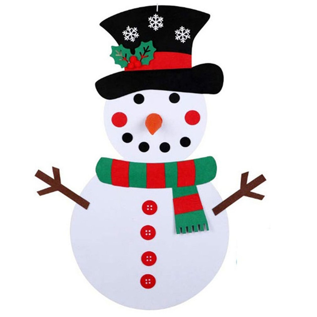 Kinderen Diy Vilt Kerst Sneeuwpop Kerstboom Decoratie Vilt Kerst Ornament Kerst Sneeuwpop