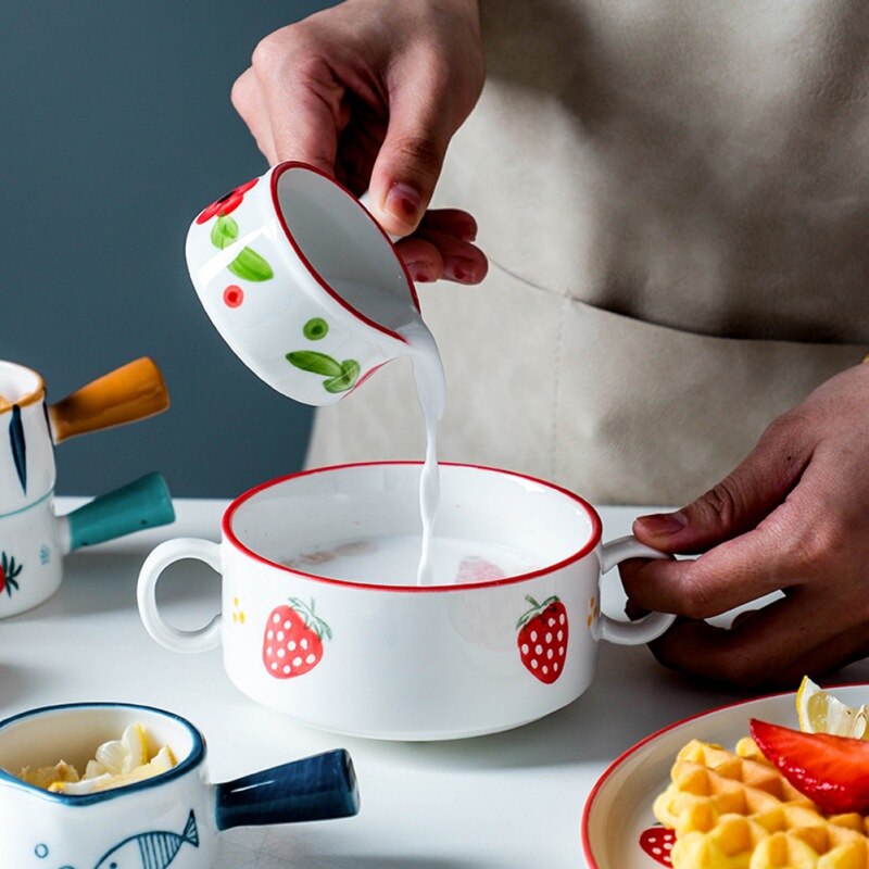 Mini keramisk melkekopp fløtekanne multifunksjonell krydderfat liten keramisk kaffemelkmugge eddik sauskopp med håndtak