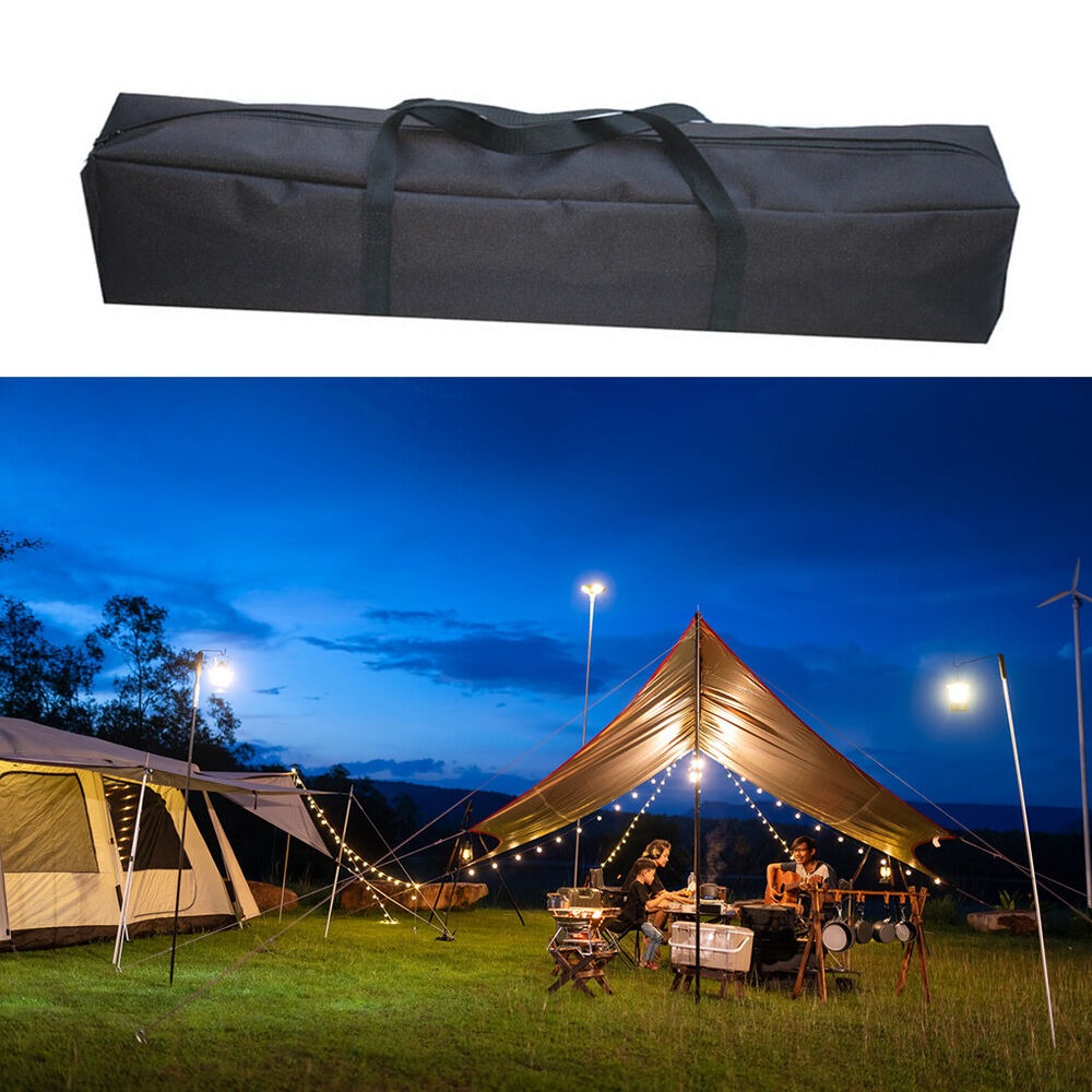 Tältstångsväska i canvas med tak och stång, campingtält, förvaringspåse, stor kapacitet, resepicknickväska, vattentät bagageväska