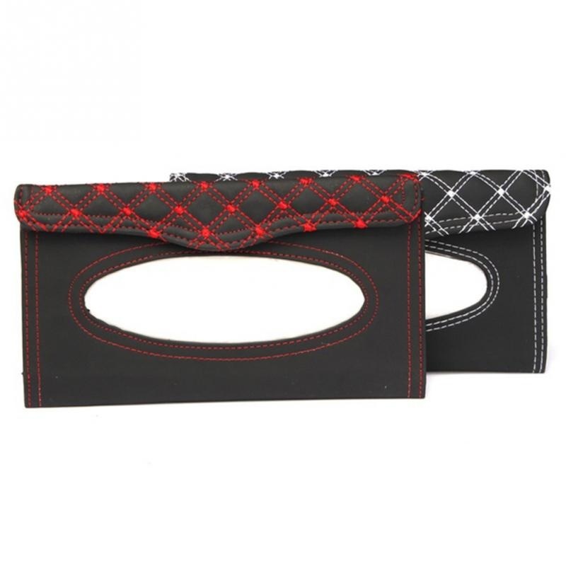 universell solskjermfeste tissuekasse pu lær deksel bil styling interiør tilbehør