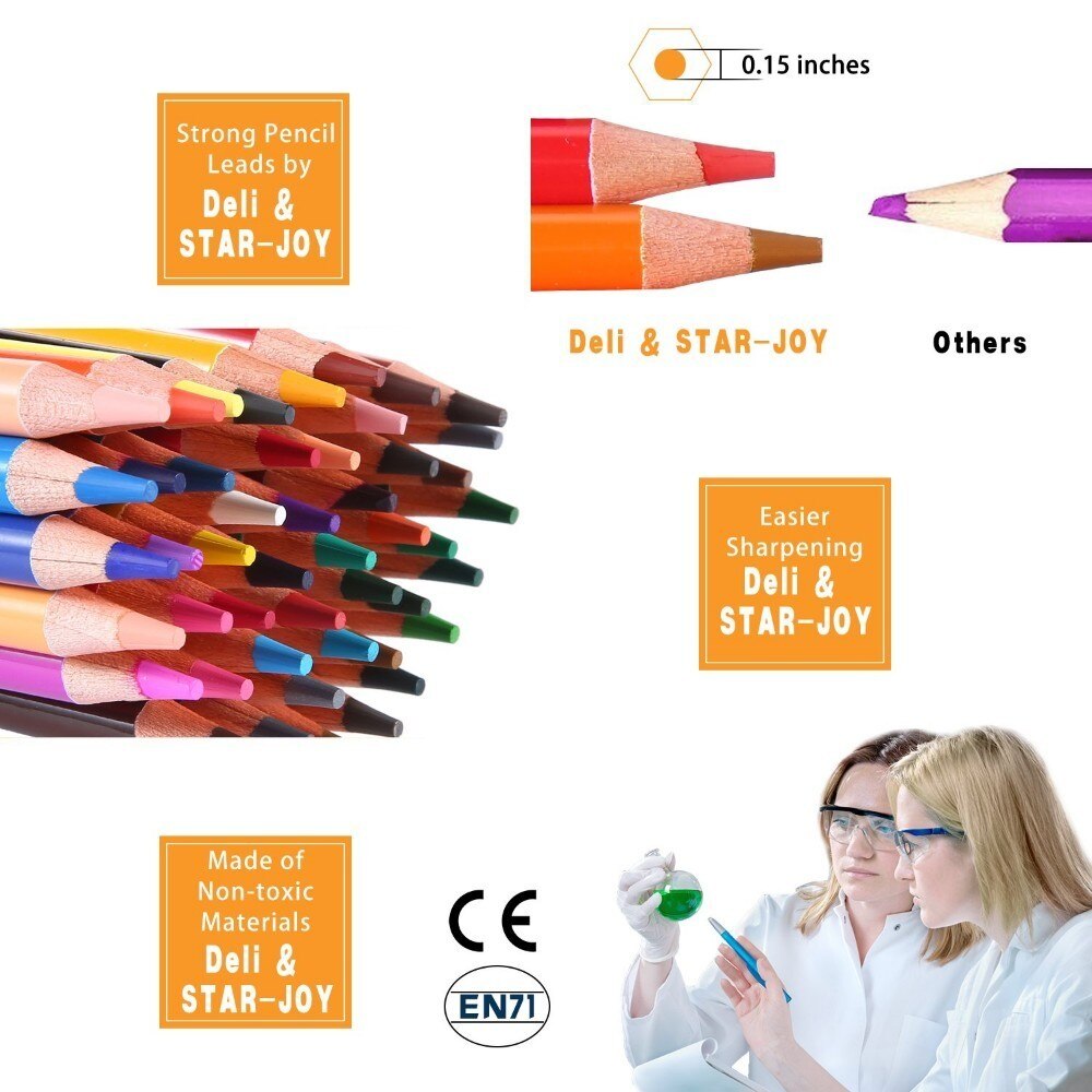 Deli 72 colours Adult Colouring Pencils for Drawing Colouring books Sketching Coloured Pencils for kids School Supplies