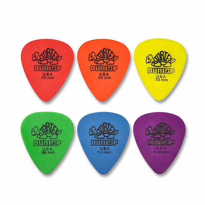Dunlop-púas de guitarra eléctrica, accesorios de 6 tipos de espesor, 10 piezas