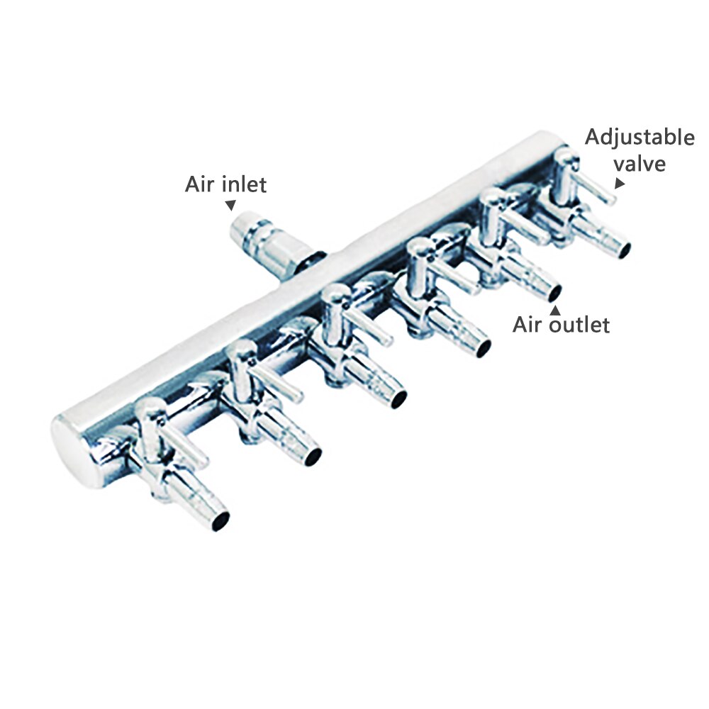 Fish Tank Air Distributor Stainless Steel Air Valve Connector Fish Tank Air Stop Valve Fish Tank Oxygen Distributor