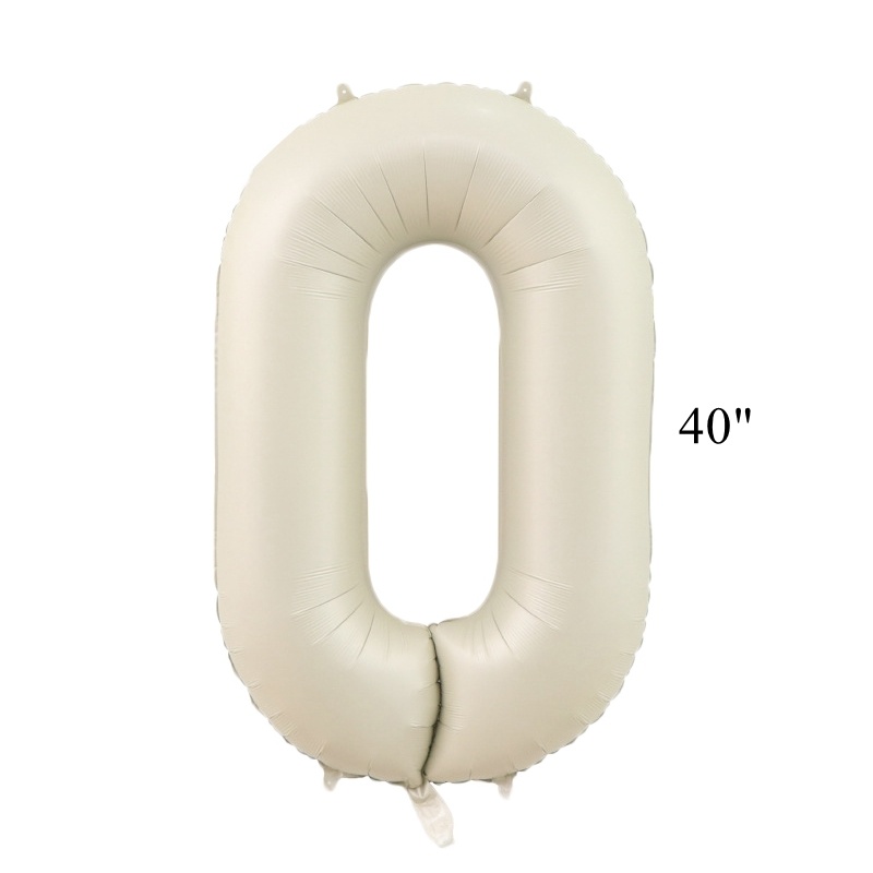 Globo con número de café Vintage de 40 pulgadas, juego de globos de caramelo Beige Retro para 30 40 50, suministros de decoración para de feliz cumpleaños, 1 ud.: Multicolor