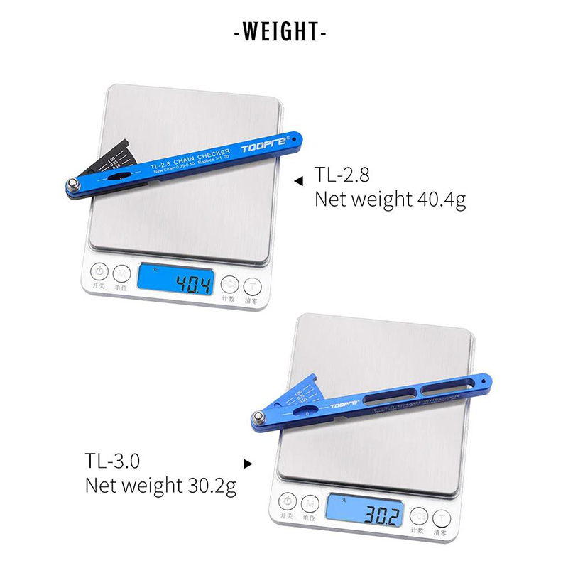 TOOPRE Bicycle Chain Wear Indicator Measurer Aluminum Alloy Chains Gauge Measurement Checker MTB Road Bike Repair Accurate Tool