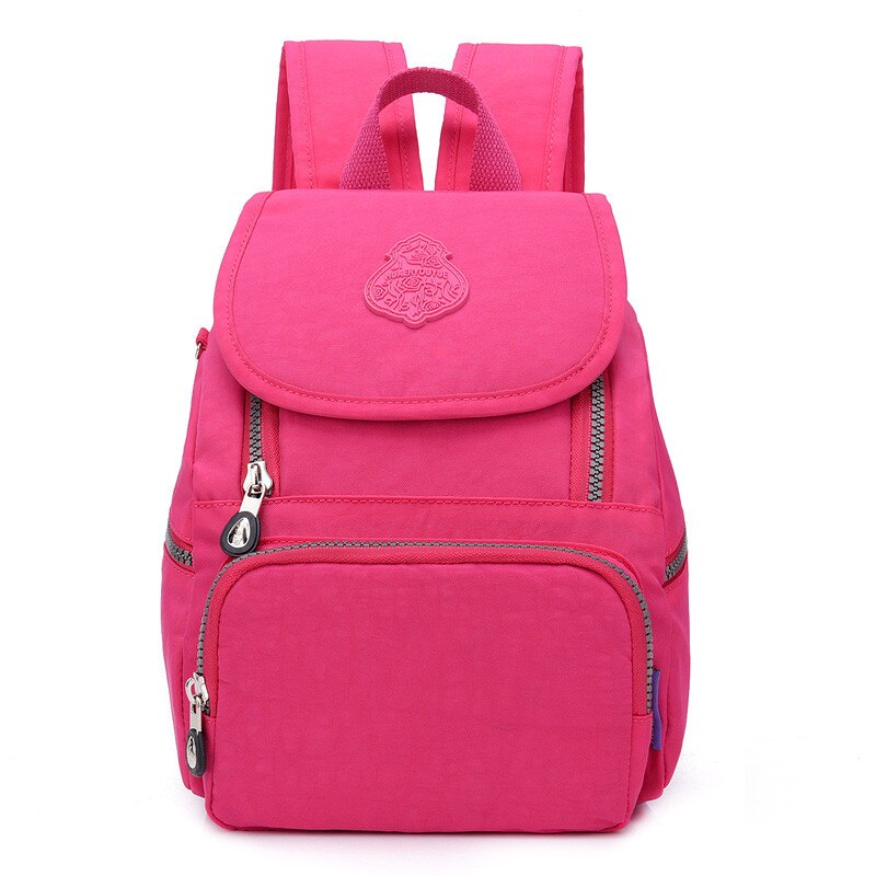 Nylon Rucksack Backpack Female Casual Women's Little School Bags For Teenage Girls Preppy Lady Backpack Feminina Mochila: Red Rose