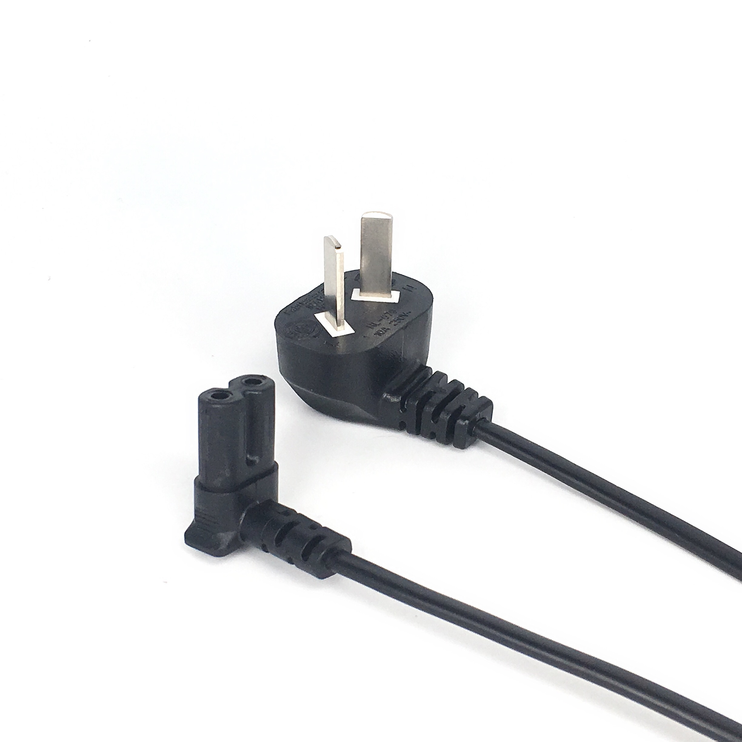 Câble d'alimentation adaptateur 2 broches vers C7, Angle de 90 degrés, 1.5M, australie vers IEC C7