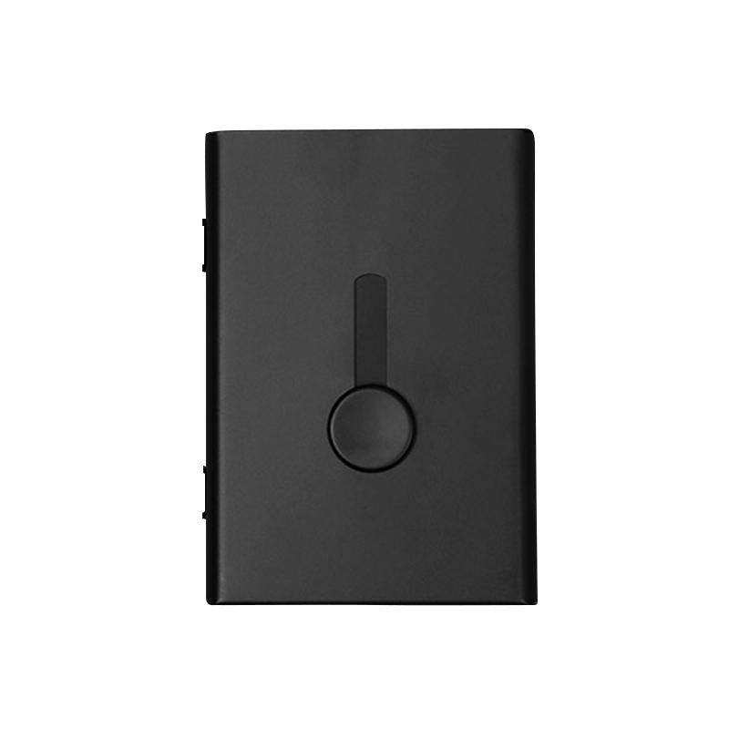 Business Card Holder Hand Push Card Case Bank Card Package Metal Ultra Thin Business Card Packaging Box Organizer: Black