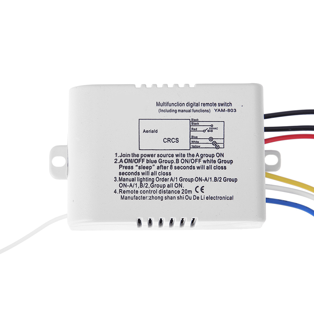 Práctico conjunto de dispositivos de Control remoto 220V 3 canales interruptor de Control remoto Digital inalámbrico para herramientas de luz de lámpara
