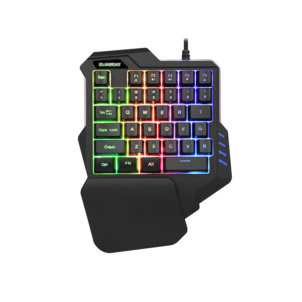 Teclado y ratón para videojuegos con retroiluminación RGB para una mano, 3200 DPI, con convertidor de juego para PS4, Xbox, Nintendo Switch