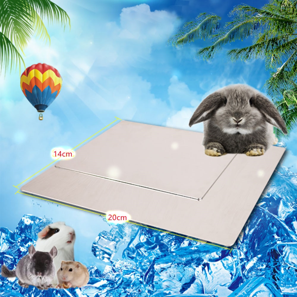 Summer Pet Cool Board Aluminum Alloy Heat Dissipation Mat Pet Cage Ornament for Rabbit Hamster Chinchillas Guinea Pig Small Pets