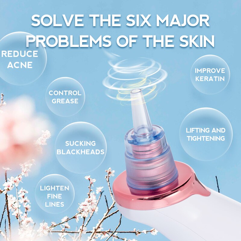ROSALIND Blackhead Remover Vacuum Cleaner With USB Charging Black Dot Facial Pore Cleaner Pimple Skin Spot Remover Care Tools