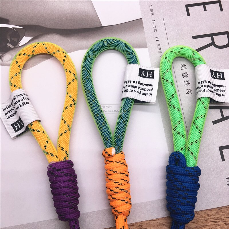 Llavero fluorescente con cordón para llaves, correa de cuello corto para llaves de coche, bolso para niños, colgante, para amigos